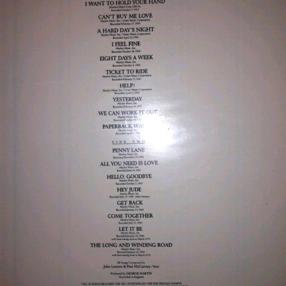 The Beatles Original 20 Greatest Hits Album - Picture 2 of 3